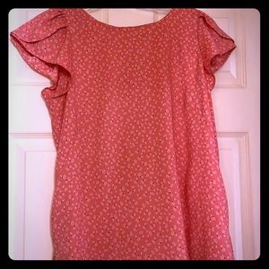 Pink floral blouse